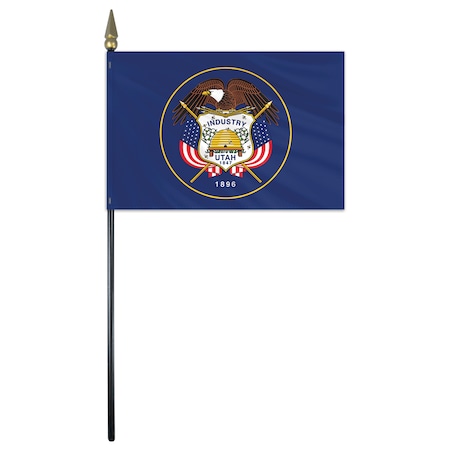 Global Flags Unlimited Utah Stick Flag 4"x6" E Gloss 200653